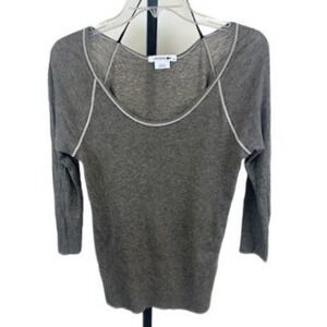 Lacoste Women's Size 36 US Small Taupe Scoop Neck Long Sleeve Sweater‎ Top Y2K
